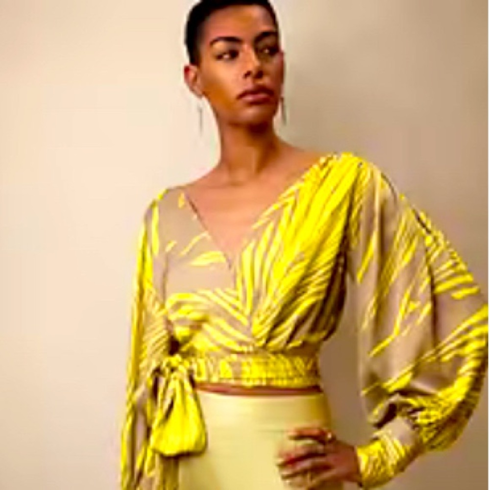 New blouse with tag CROPPED WRAP BLOUSE
